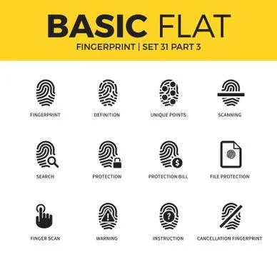 Basic set of Fingerprint icons Stock Illustration