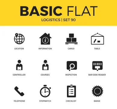 Basic set of Logistics icons Illustrazione stock