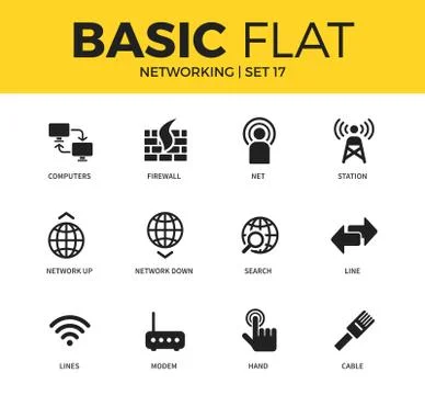 Basic set of Networking icons イラスト素材
