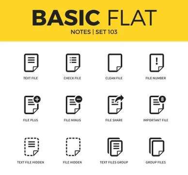 Basic set of notes icons Stock Illustration