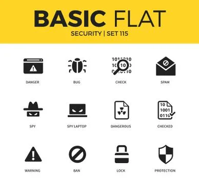 Basic set of Security icons Stock Illustration