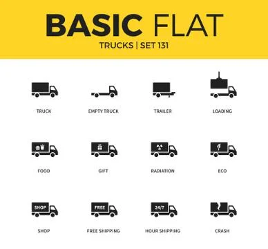 Basic set of Trucks icons Stock-Illustration