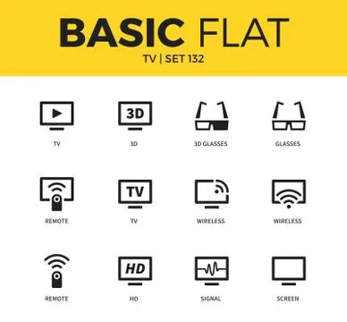 Basic set of TV icons Stock-Illustration