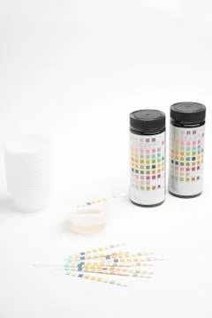 A Basic Set Of Urine Reagent Test Kit Stock Photos
