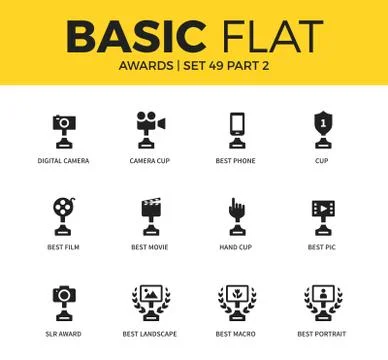 Basic set of video Awards icons Иллюстрация