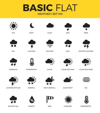 Basic set of weather bonus icons Stock Illustration
