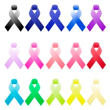 Basic shaded awareness ribbons 스톡 일러스트