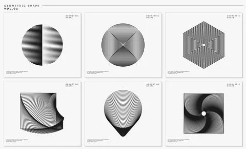 Basic shape blend line logo design template. Modern digital graphic vector set. Stock Illustration