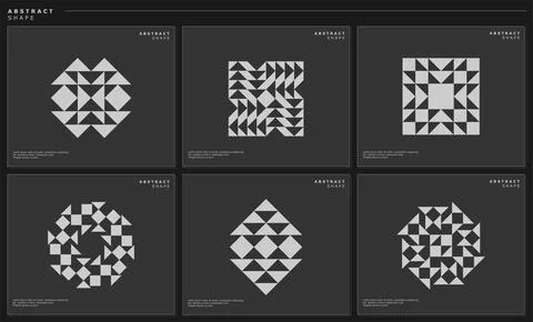 Basic shape elements logo graphic vector. Modern sharp abstract design set. Illustrazione stock