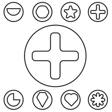 Basic shape set outline vector illustration Stock Illustration