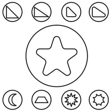 Basic shape set outline vector illustration Stock Illustration