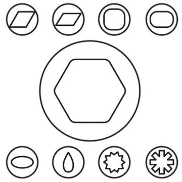 Basic shape set outline vector illustration Stock Illustration