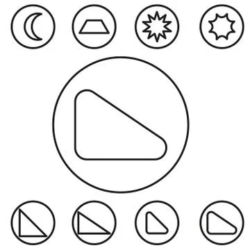 Basic shape set outline vector illustration Stock Illustration