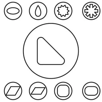 Basic shape set outline vector illustration Stock Illustration