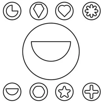 Basic shape set outline vector illustration Stock Illustration