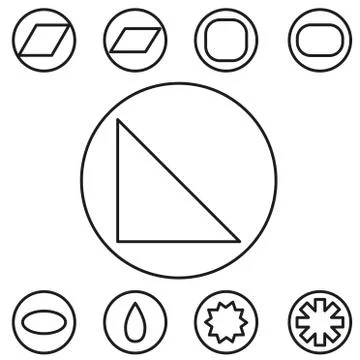 Basic shape set outline vector illustration Stock Illustration