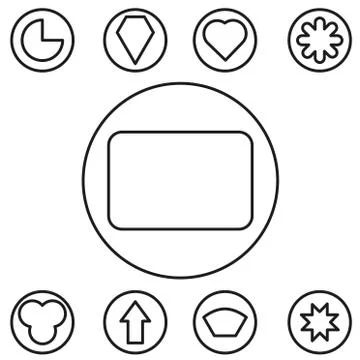 Basic shape set outline vector illustration Stock Illustration