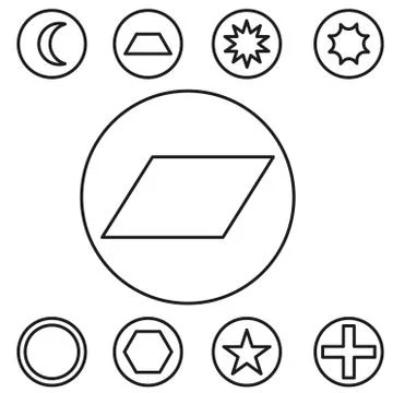 Basic shape set outline vector illustration Stock Illustration