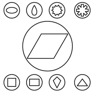 Basic shape set outline vector illustration Stock Illustration