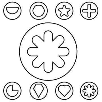 Basic shape set outline vector illustration Stock Illustration