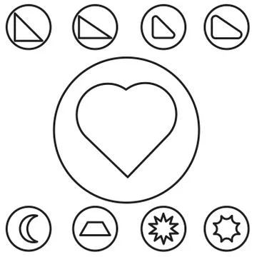 Basic shape set outline vector illustration Stock Illustration