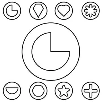 Basic shape set outline vector illustration Stock Illustration