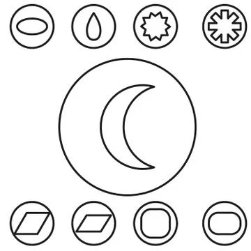 Basic shape set outline vector illustration Stock Illustration