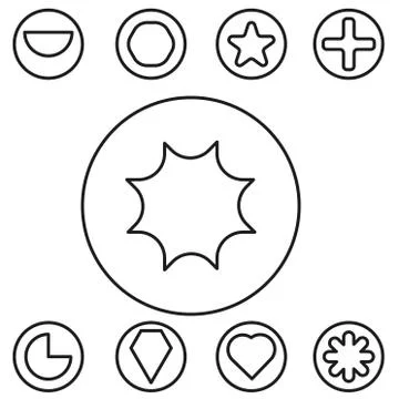 Basic shape set outline vector illustration Stock Illustration