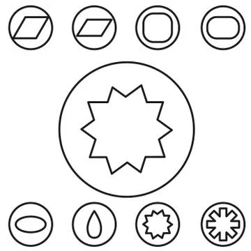 Basic shape set outline vector illustration Stock Illustration