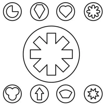 Basic shape set outline vector illustration Stock Illustration