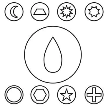 Basic shape set outline vector illustration Stock Illustration