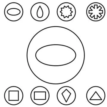 Basic shape set outline vector illustration Stock Illustration