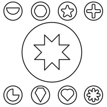 Basic shape set outline vector illustration Stock Illustration