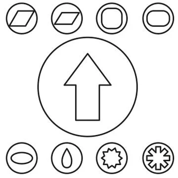 Basic shape set outline vector illustration Stock Illustration