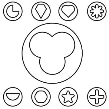 Basic shape set outline vector illustration Stock Illustration