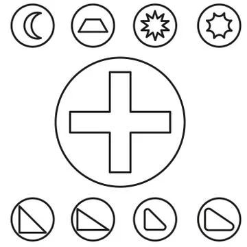 Basic shape set outline vector illustration Stock Illustration