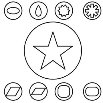 Basic shape set outline vector illustration Stock Illustration