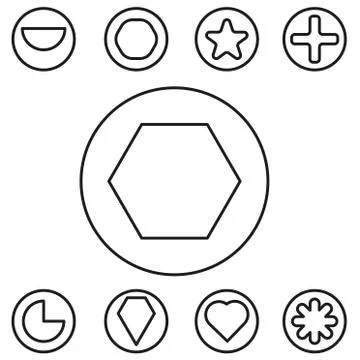 Basic shape set outline vector illustration Stock Illustration