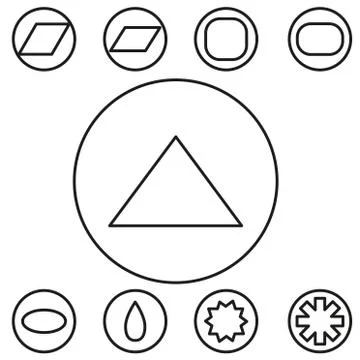 Basic shape set outline vector illustration Stock Illustration