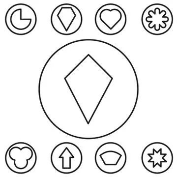 Basic shape set outline vector illustration Stock Illustration