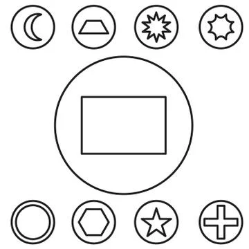 Basic shape set outline vector illustration Stock Illustration