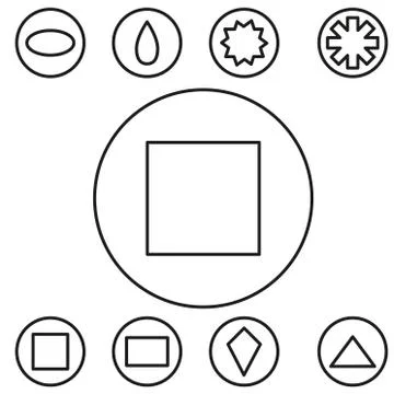 Basic shape set outline vector illustration Stock Illustration