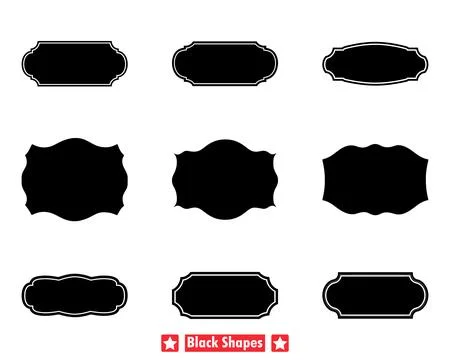 Basic Shape Silhouette Collection Essential Vector Graphics for Designers Stock Illustration