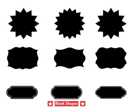 Basic Shape Silhouette Pack Clean and Contemporary Vector Elements Stock Illustration