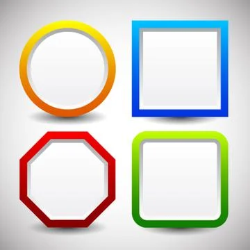 Basic shape vector elements with blank white space Illustrazione stock