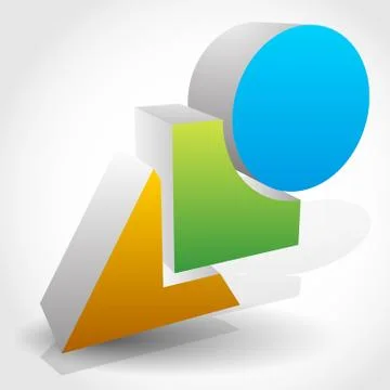 Basic shapes 3d graphics with transparent shadows Illustrazione stock