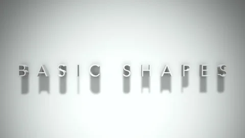 Basic shapes 3D title animation with shadows on a white background Stock Footage 298002055