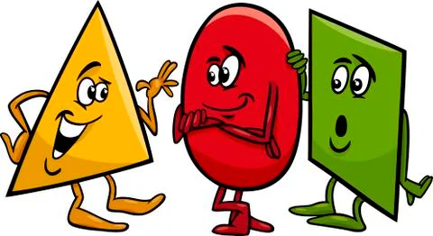 Basic shapes cartoon illustration Illustrazione stock