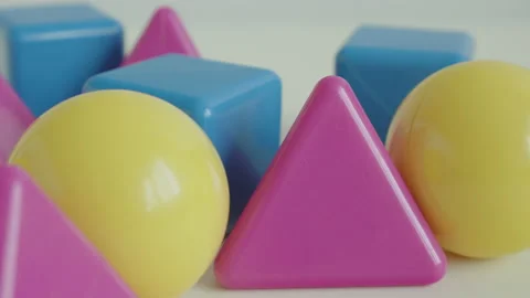 Basic shapes colorful set 4K sliding video Stock Footage 173585967