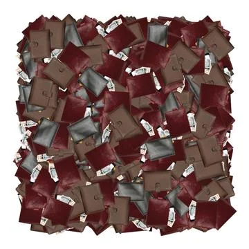 Basic shapes fonts with wallets inside dollars. Stock Illustration